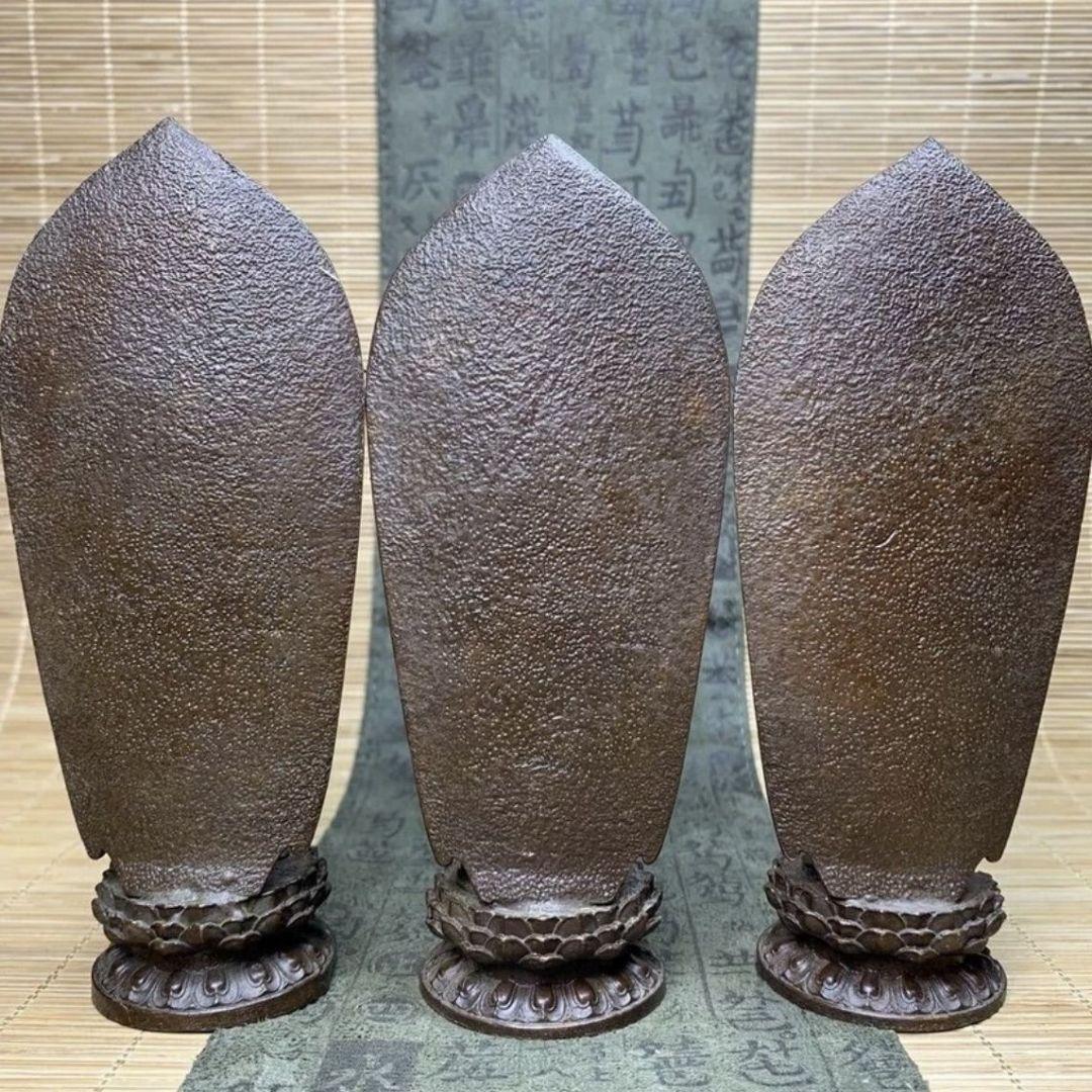 仏教美術 三聖仏 西方三聖仏像 小仏像 銅製 銅器