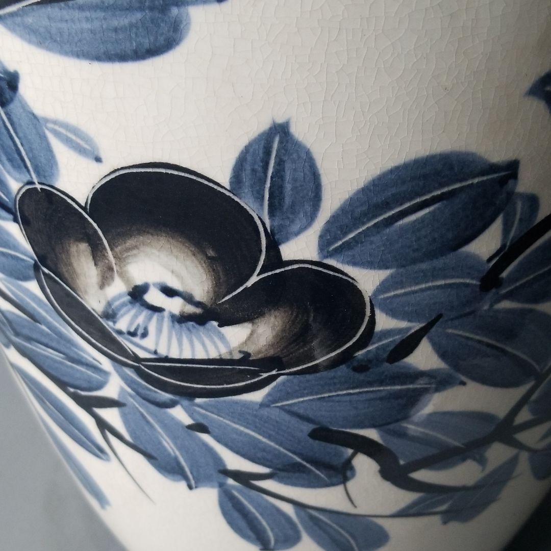 信楽焼傘立て 桶型絵付け 信楽焼 高さ５４cm