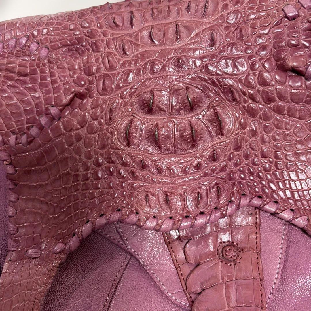 IBIZA　レザーショルダーバッグ　ワニ革被せ　美品！