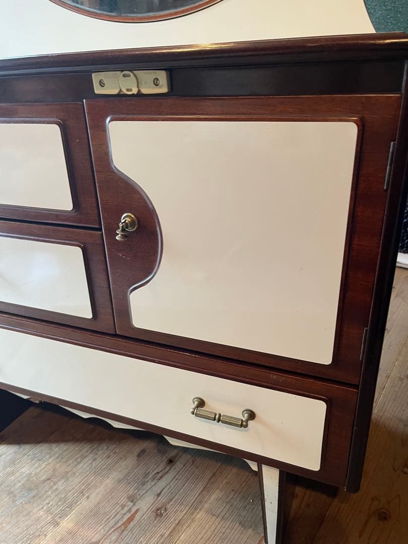 丸型 ドレッサー 昭和レトロ 当時物 インテリア アンティーク ビンテージ 鏡台