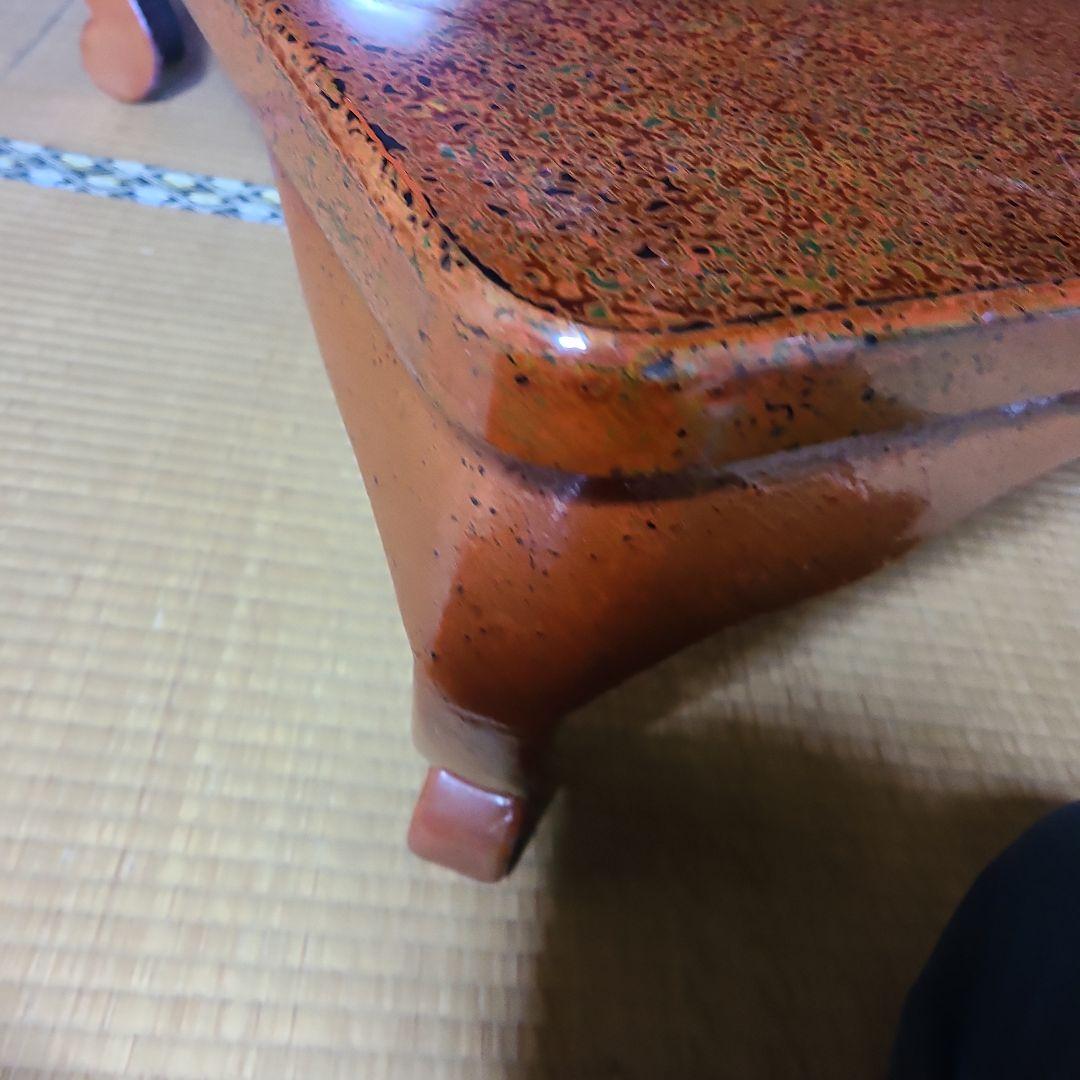 【在庫整理価格】昭和レトロ　堆朱　漆塗り　ちゃぶ台　テーブル