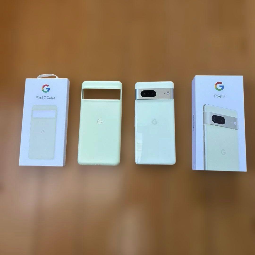 Google Pixel 7 本体 Lemongrass 純正ケース付