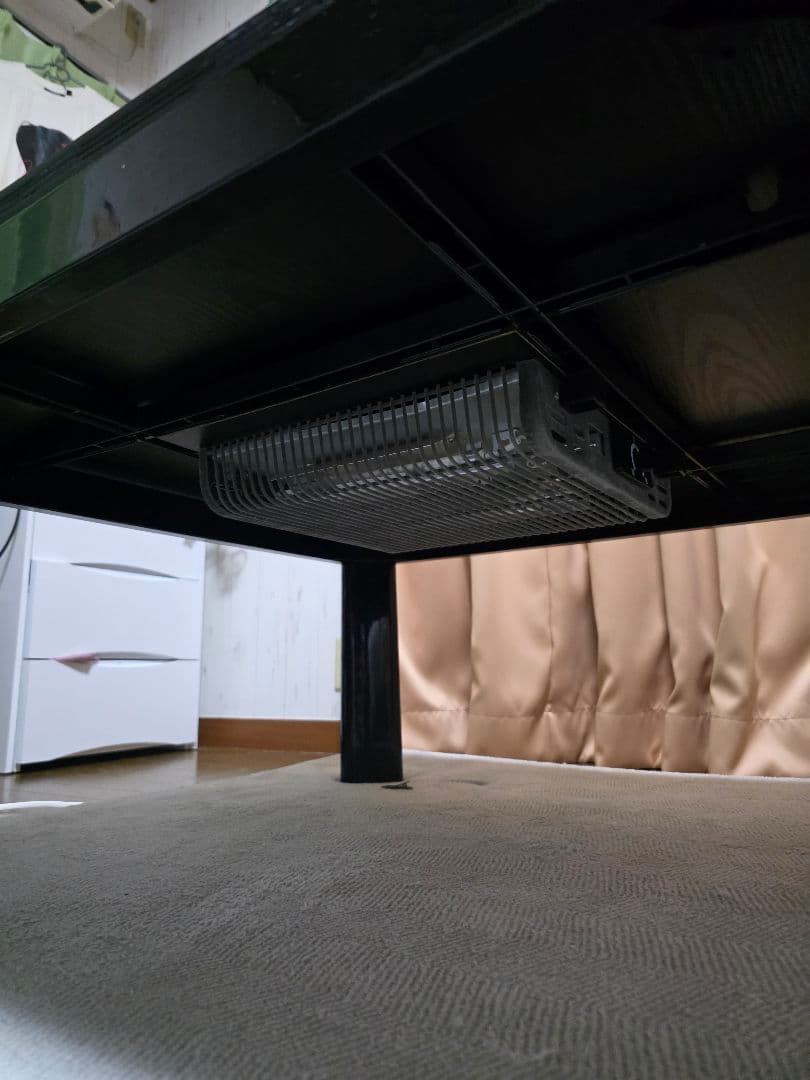 木目調 正方形 電気こたつ 温度調整可能