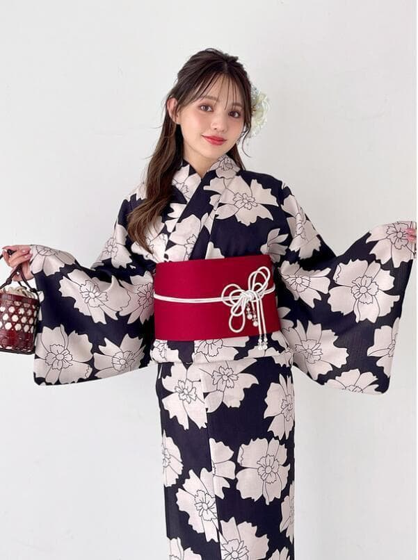 画像の帯＋おまかせ帯締めつき◆ノー皺加工最高級カルキュロ◆古都薫る江戸黒花浴衣◆