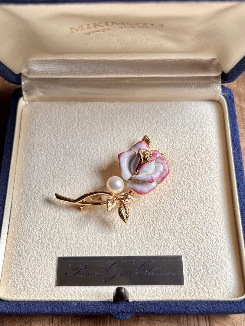 稀少 ミキモト プリンセスグレースコレクション ブローチ K18 パール 極美品