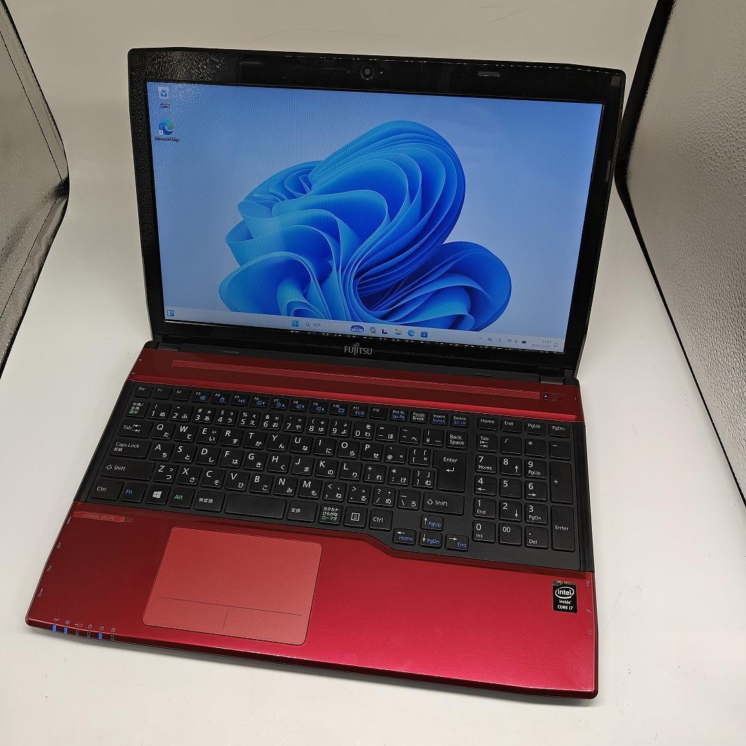 【富士通】AH53 爆速i7 SSD256GB 16GB レッド ノートPC