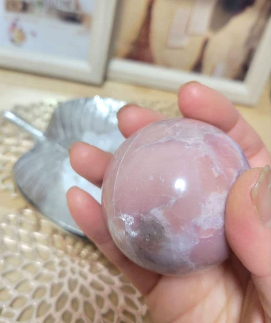 もりりん【№20】天然石 謎石 スフィア 236.5g 55.5mm 丸玉