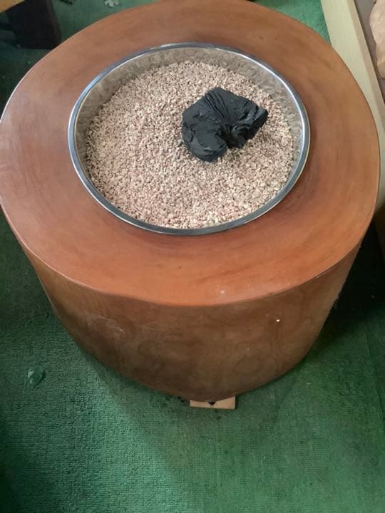 手作り　木製火鉢　アート　２つとない置物