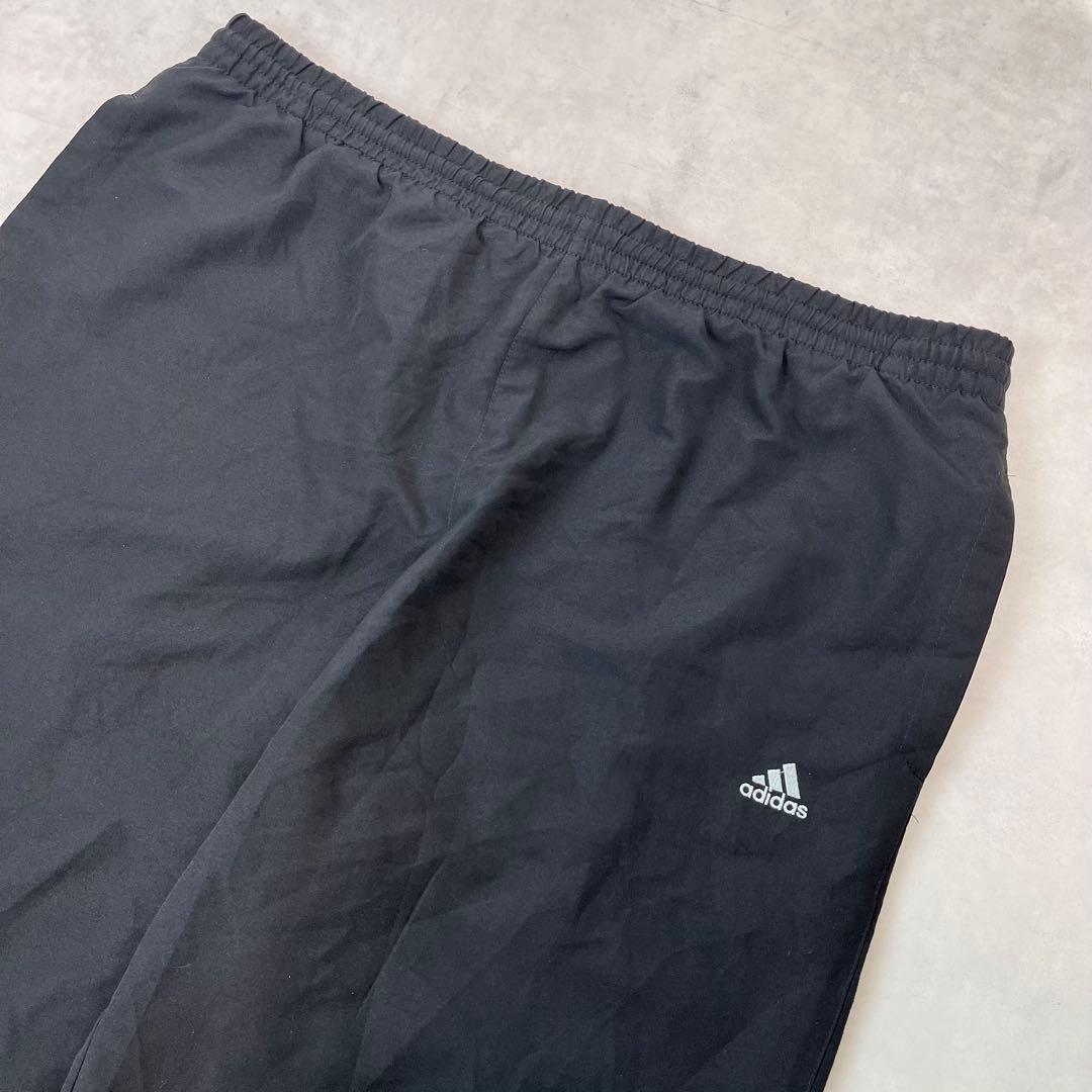 00s adidas バギートラックパンツ 刺繍ロゴ ブラック 4XO