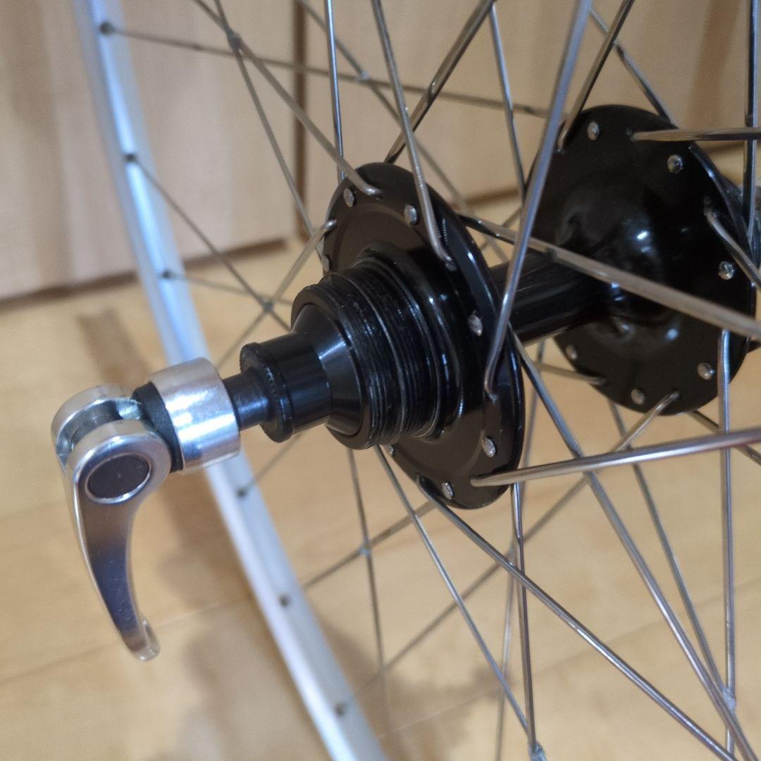 完組ホイール シルバーリム 黒ハブ
