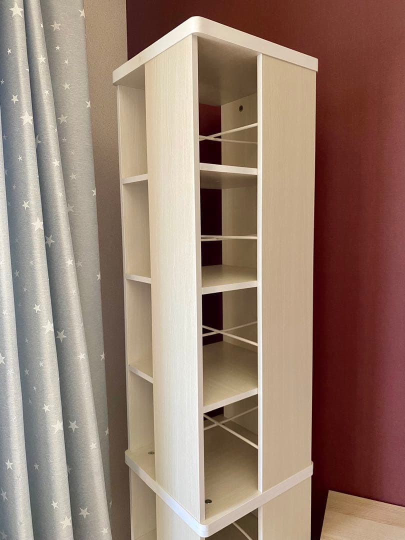 回転式ブックシェルフ　ホワイト 8段