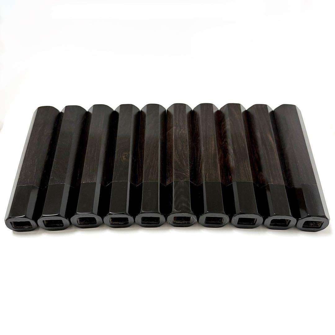 10本セット 黒水牛角 出刃8寸 手作り 包丁の柄 出刃240 黒檀八角柄
