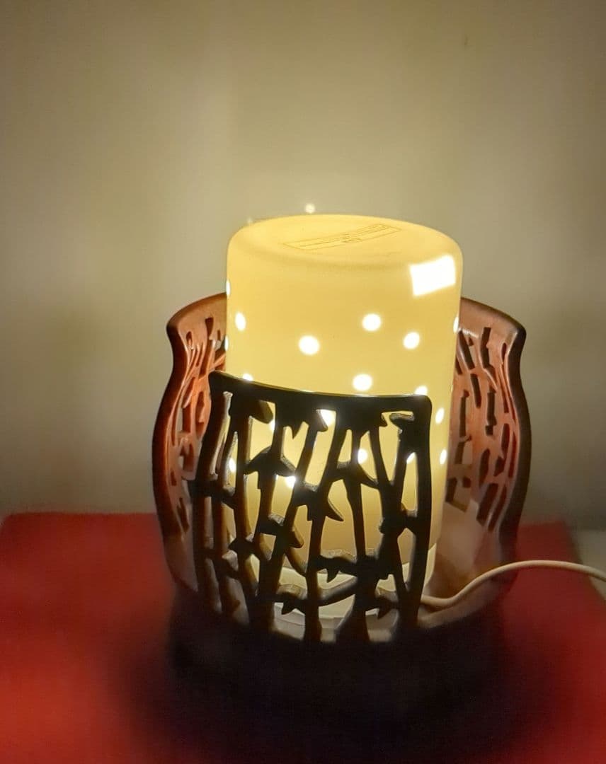 煎茶道具 紅木 竹林刻 炉台 アロマポット台 花台 等