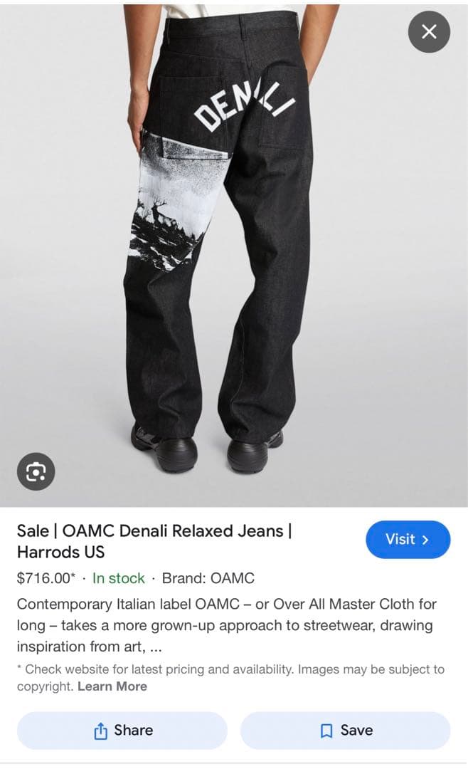 OAMC 23aw DENALI Relaxed Jeansデニムパンツ