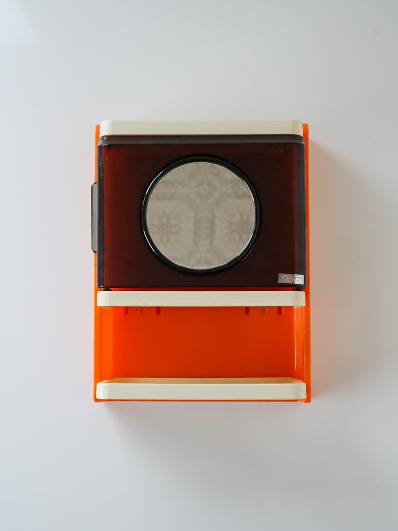 60-70's ミラー付 ウォールシェルフ/棚 スペースエイジ レトロポップ