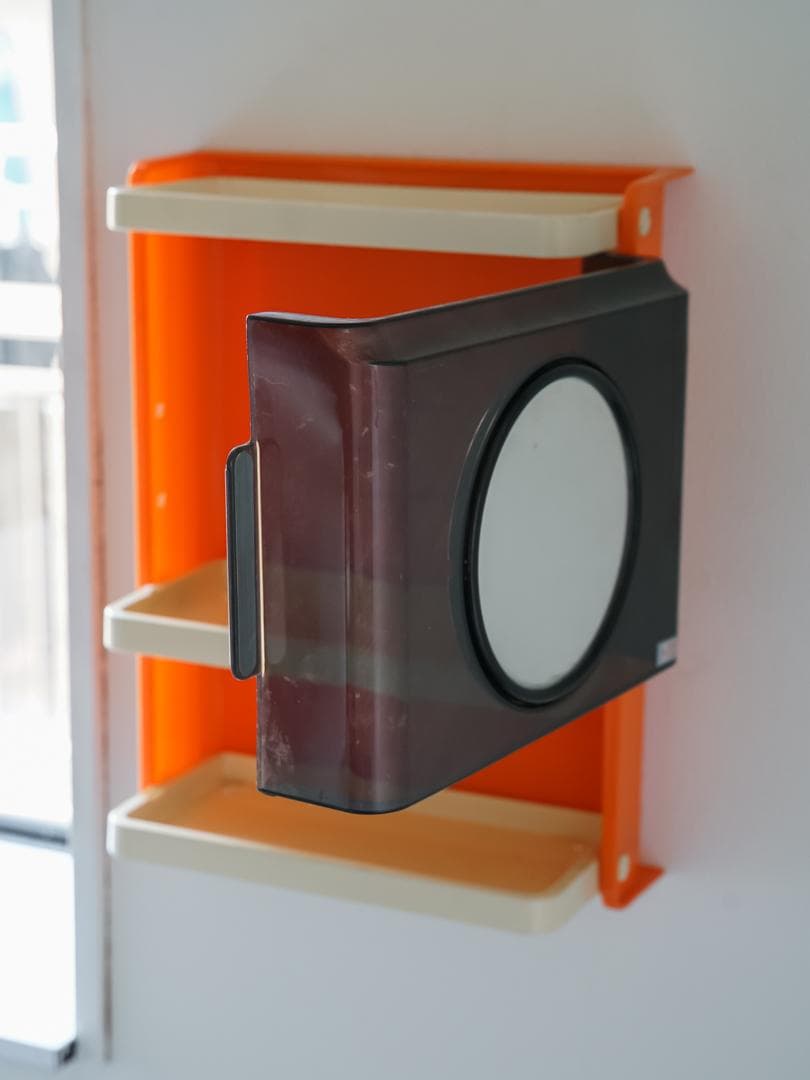 60-70's ミラー付 ウォールシェルフ/棚 スペースエイジ レトロポップ