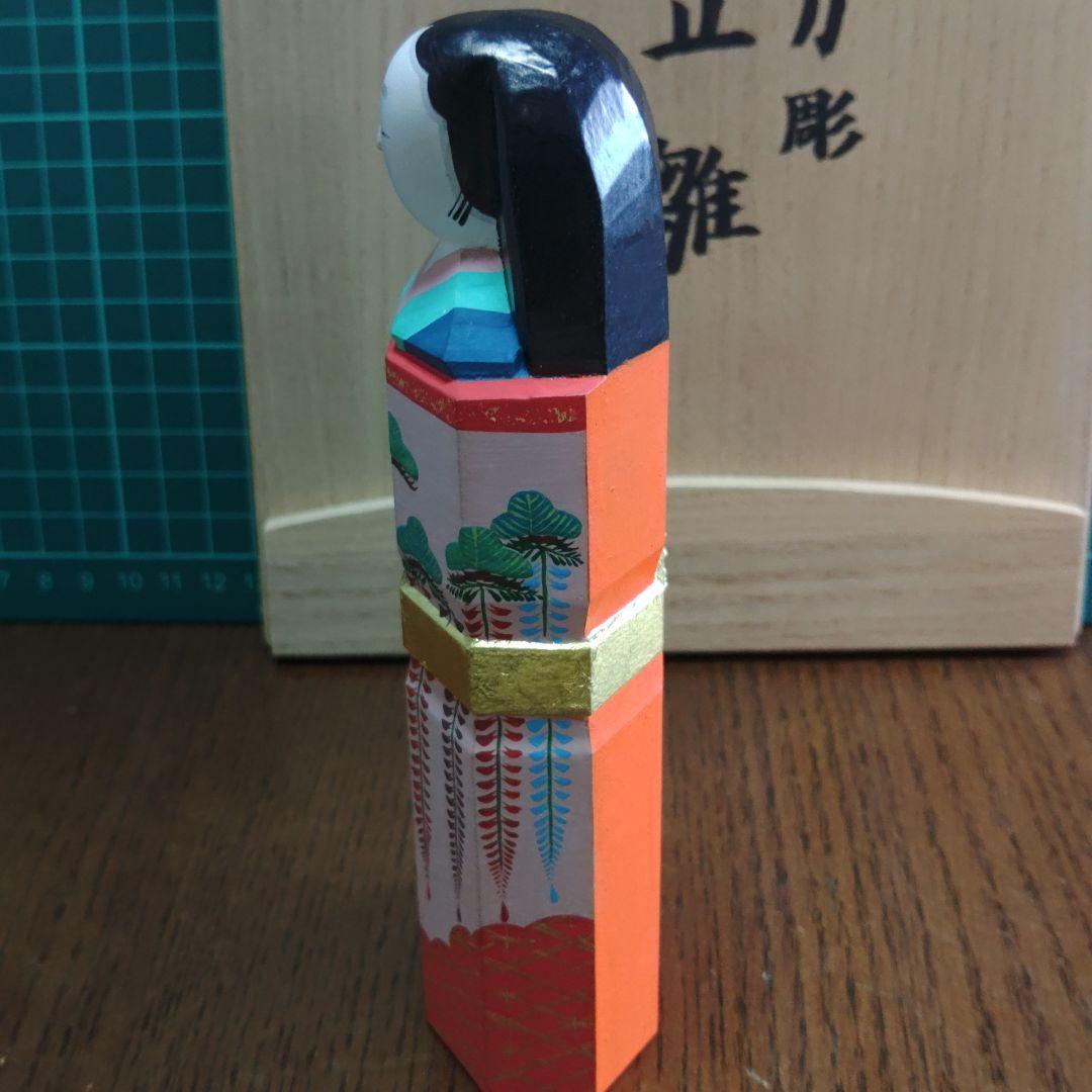 一刀彫　立雛　大矢田造作
