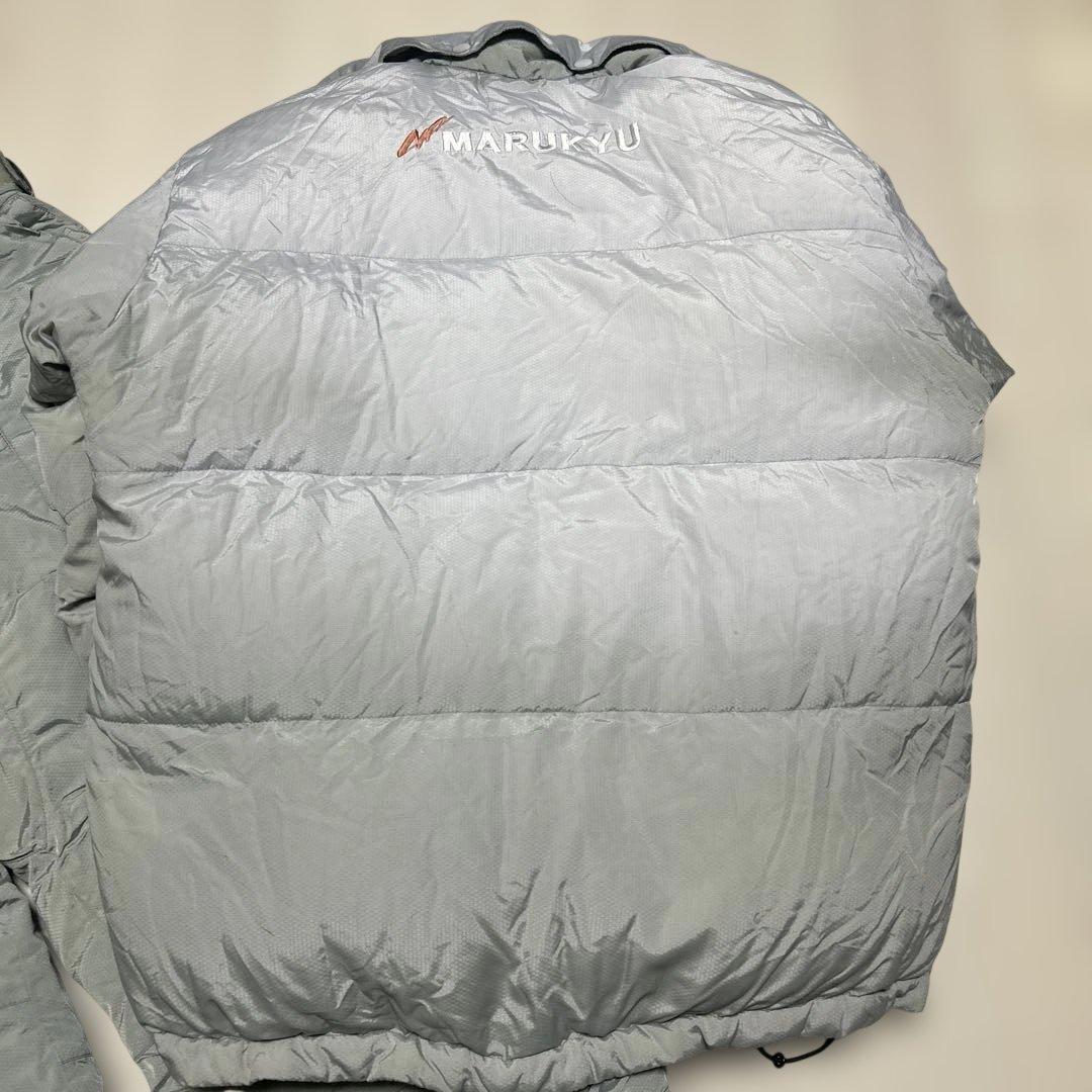 MARUKYU フィッシングスーツ(上下セット) グレー　ダウン　やけあり