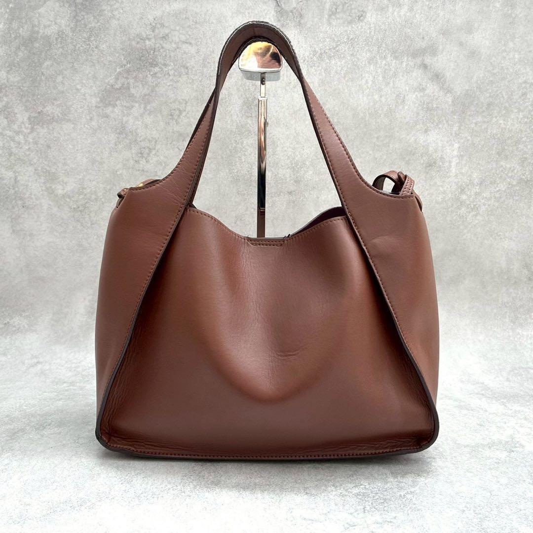 ✨付属品完備✨ステラマッカートニー ロゴトートバッグ 2WAY ブラウン