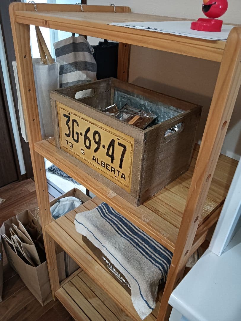 木製ラック 3段 ナチュラルウッド