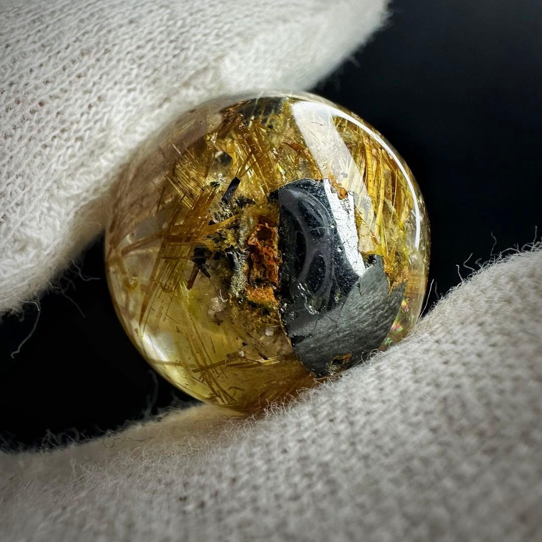 【財運・金運・事業運up❗️】レインボー☆タイチンルチル 丸玉 スフィアA1037