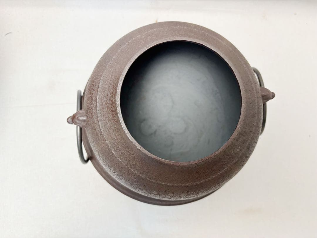 ほぼ未使用 茶道具 佐藤清光作 唐銅朝鮮風炉 真形釜添 釜印 敷板 風炉灰4個