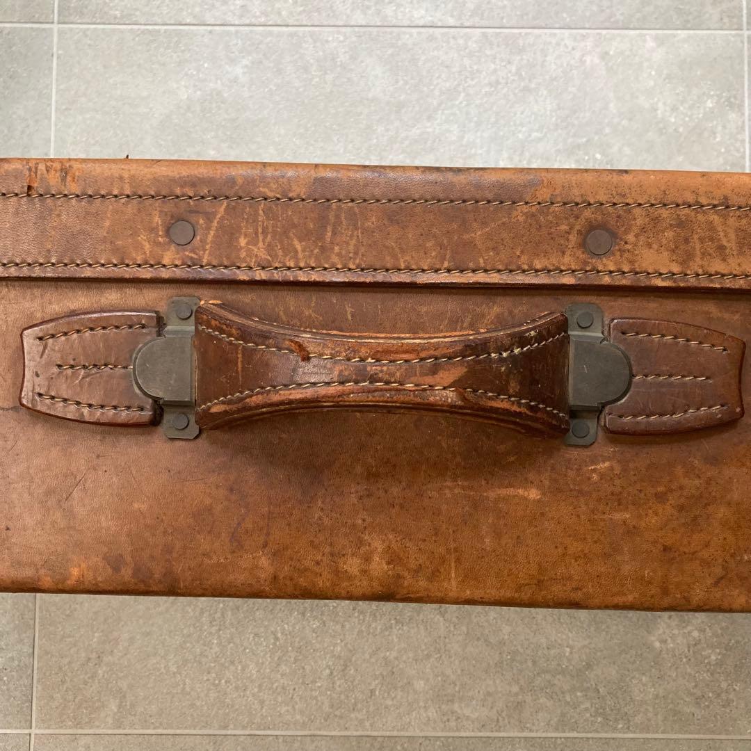 特大 ヴィンテージ レザー トランクケース トランクバッグ レトロ雑貨 古道具