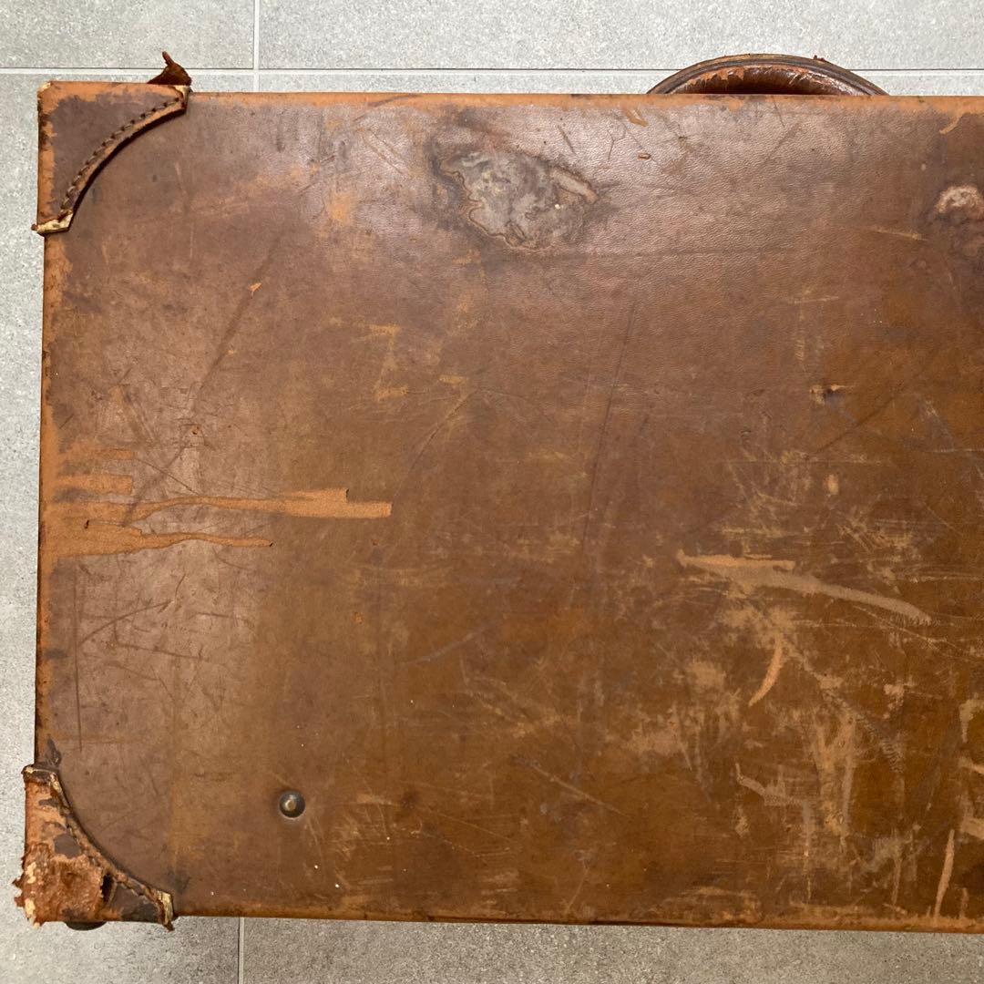 特大 ヴィンテージ レザー トランクケース トランクバッグ レトロ雑貨 古道具