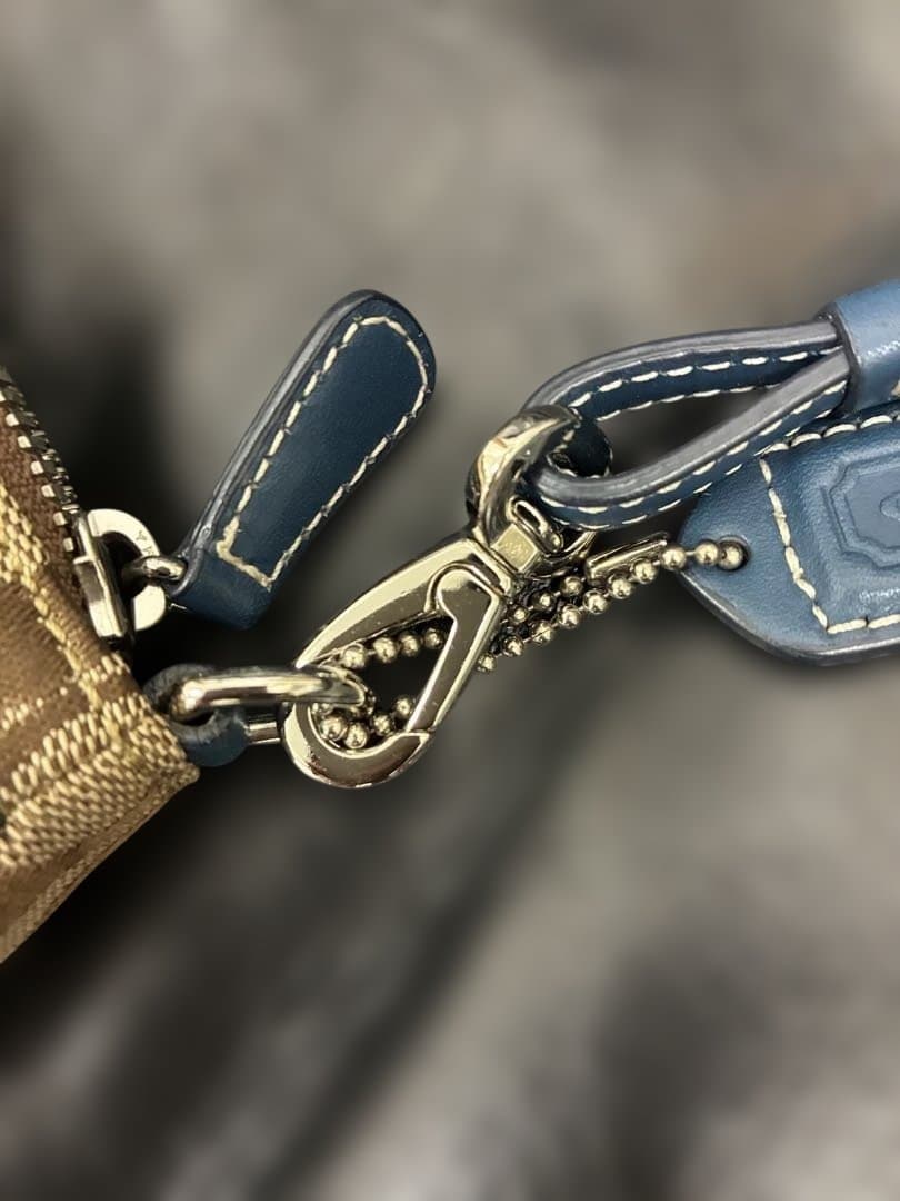 【希少カラー】coach ショルダーバッグ アクセサリーポーチ 青 ブルー