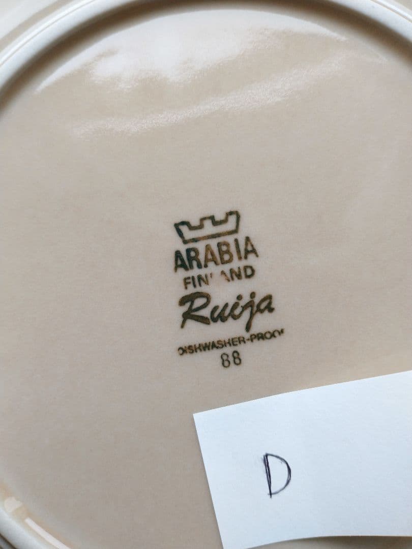 ARABIA/アラビア Ruija/ルイヤ 20cmプレートD