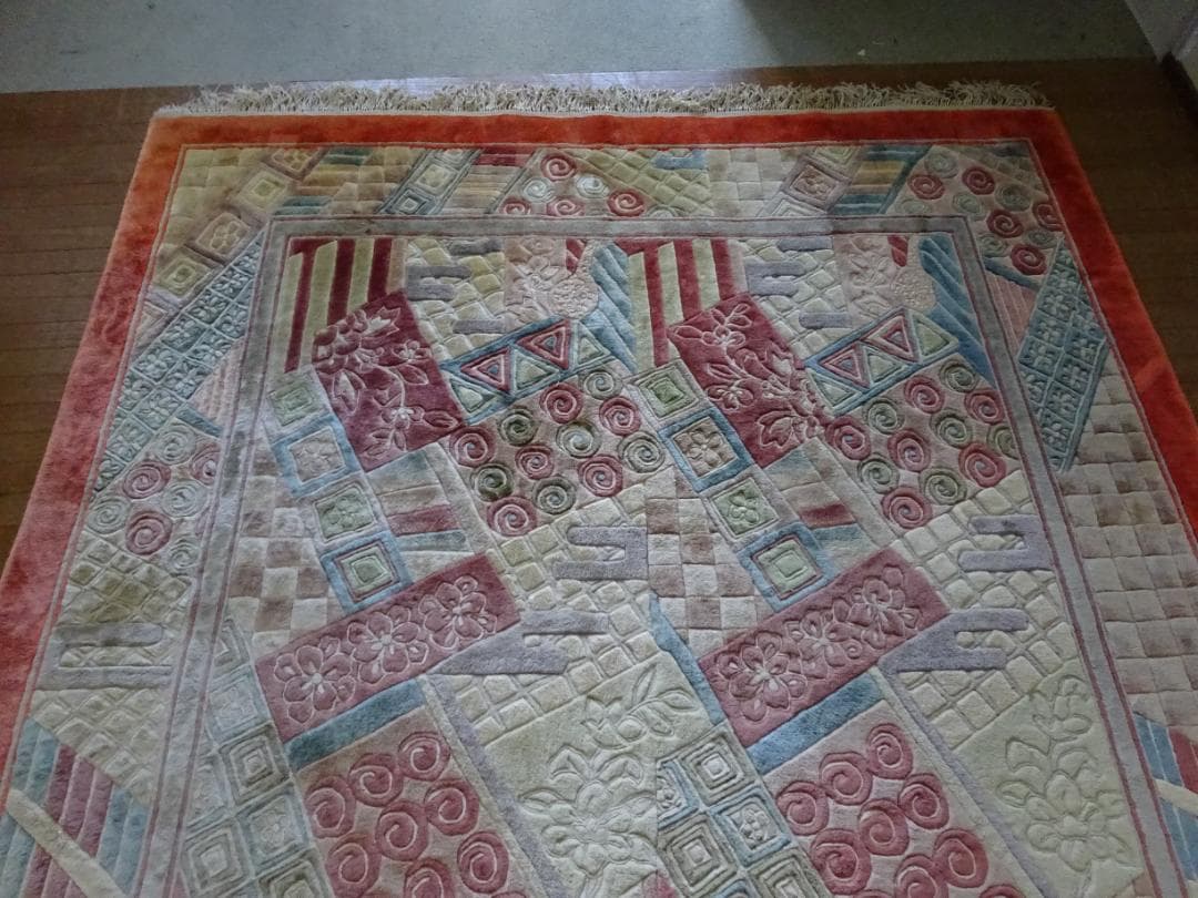 中国段通　シルク　120段　247×166センチ　センターラグ　高級絨毯