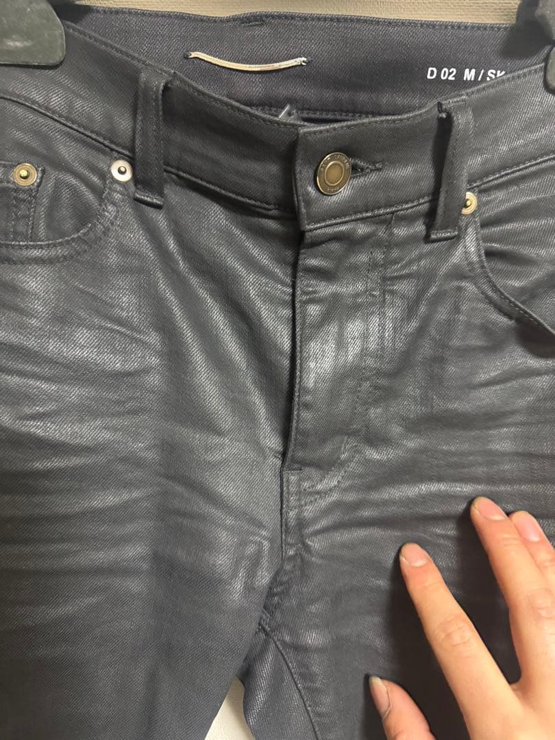 saint laurent コーティングデニムパンツ