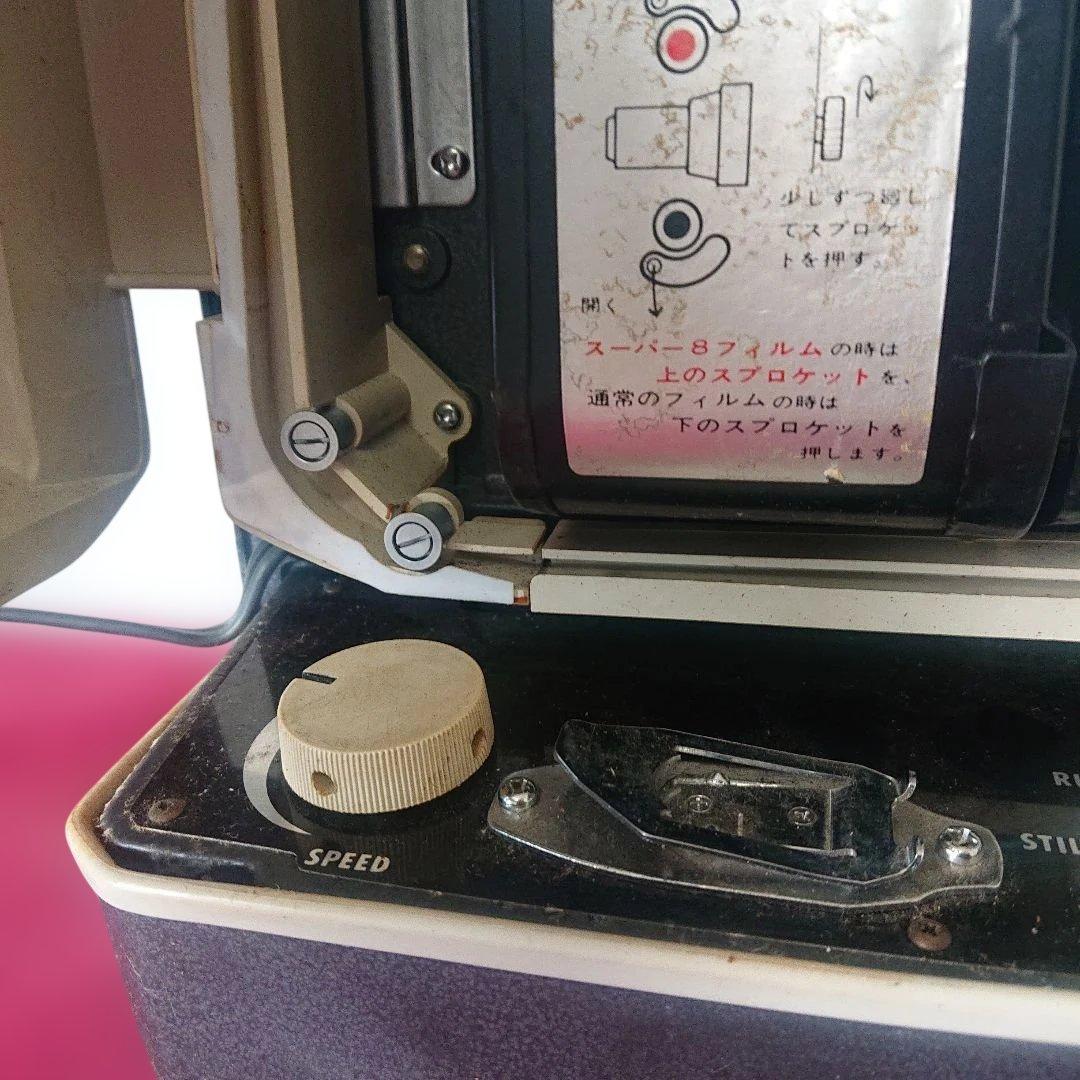 昭和希少製品、ELMO P.F.F. 映写機 ホワイト/ブラック箱付通電稼働ok