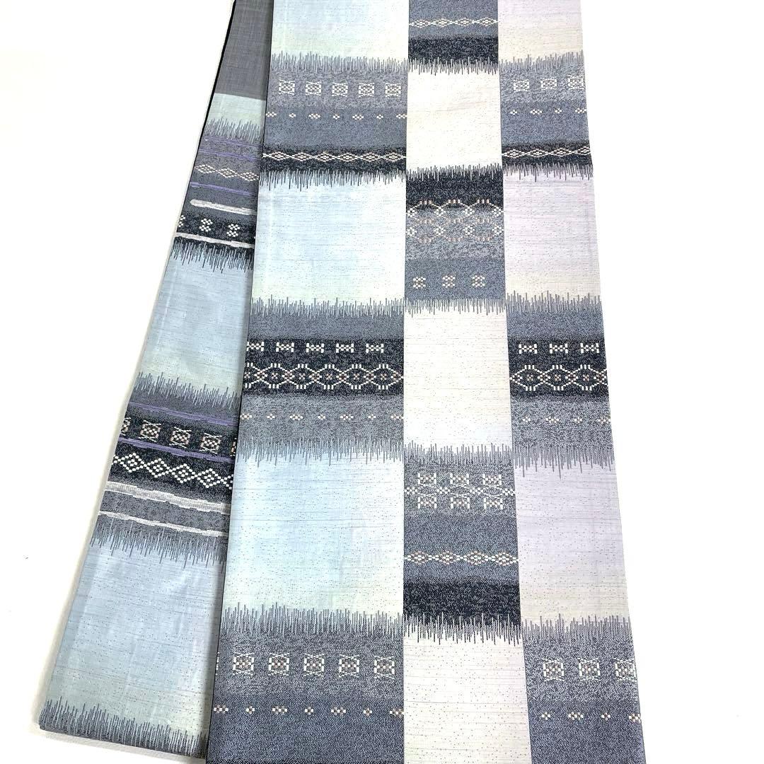 専用帯6092 6085 二点セット ●高級 正絹 花織片面全通リバーシブル袋帯