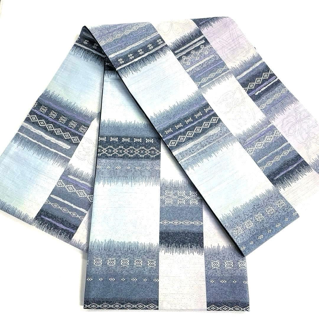 専用帯6092 6085 二点セット ●高級 正絹 花織片面全通リバーシブル袋帯