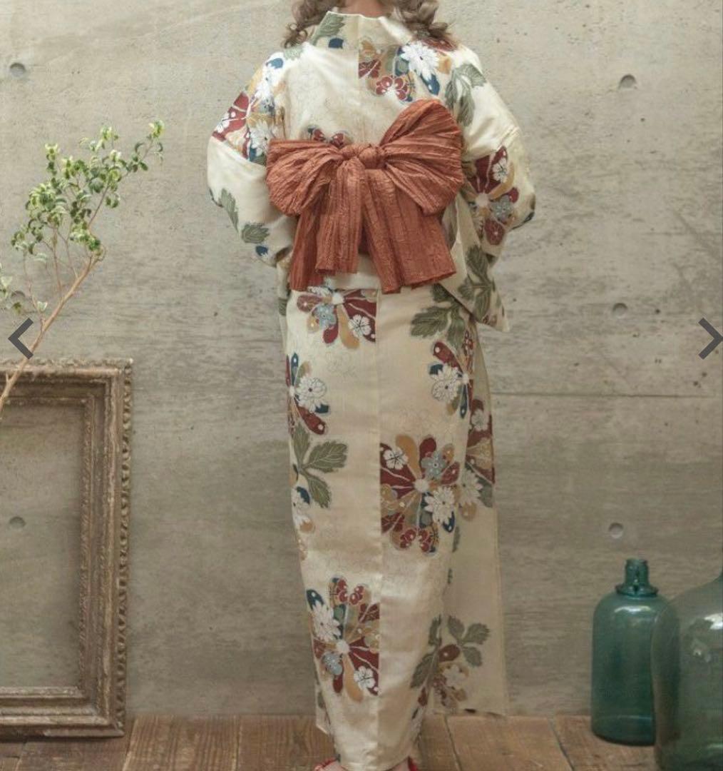 Dita浴衣古典菊　浴衣5点セット(ゆかた・帯・下駄・着付けマニュアル・腰ひも)
