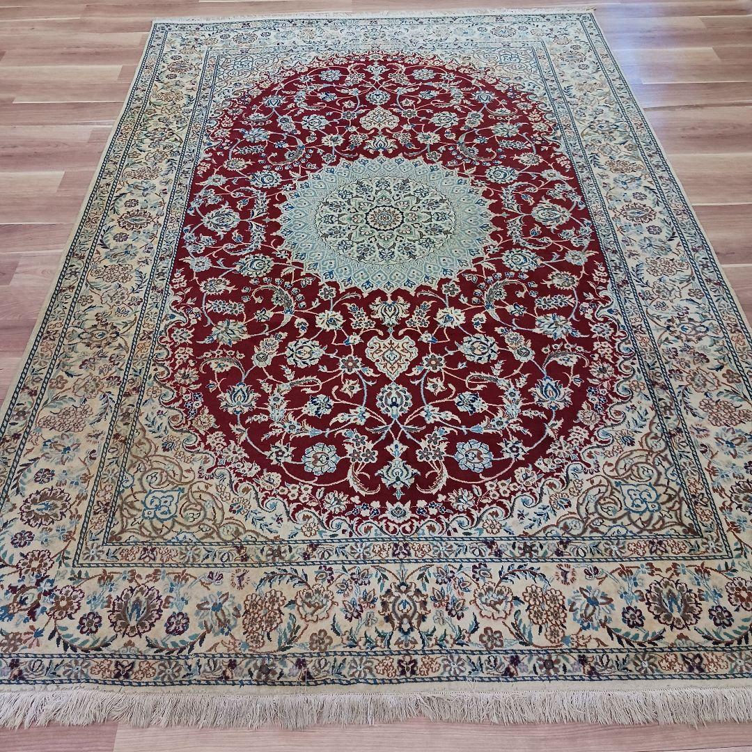 GHR Y2667 高級ペルシャ絨毯 ナイン産 ウール 大判