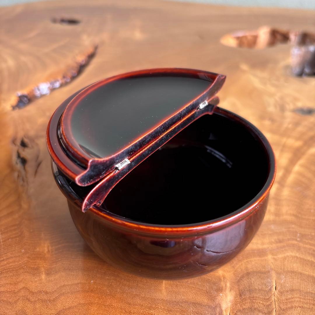 老松割蓋茶入 宗山造 西陣織仕覆付（覚々斎好青海波つぼつぼ）茶道具 共箱