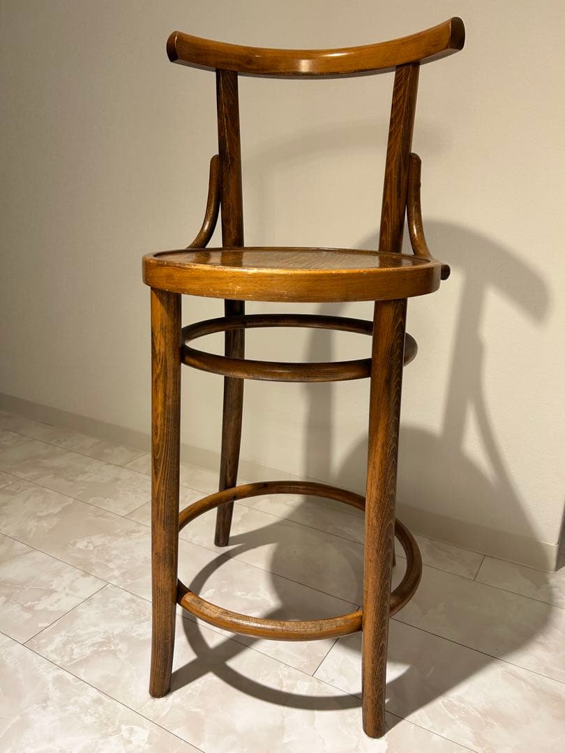 IDEEイデースツール/カウンターチェア 木製バースツール 曲線背もたれ
