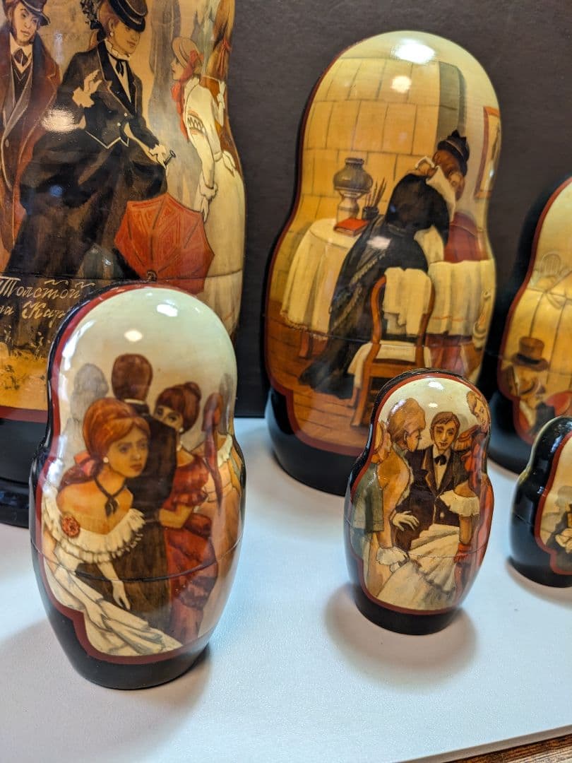 マトリョーシカ　人形　トルストイ　アンナ　カレーニナ　手描き　ロシア　1998