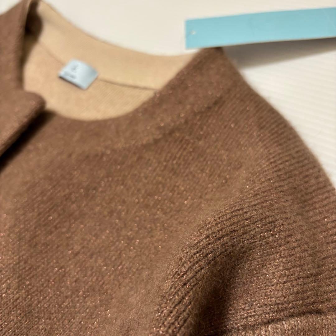 新品【組曲 KUMIKYOKU】ラクーン　たぬき　ニット　カーディガン　長袖