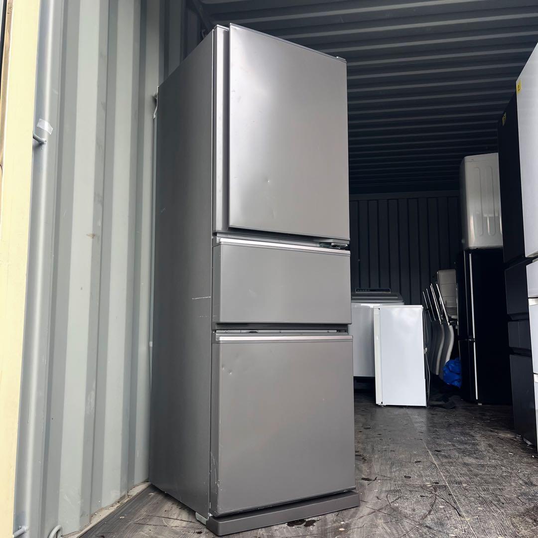 3取付無料！三菱マットチャコールおしゃれインテリアスリム3ドア冷蔵庫！洗濯機