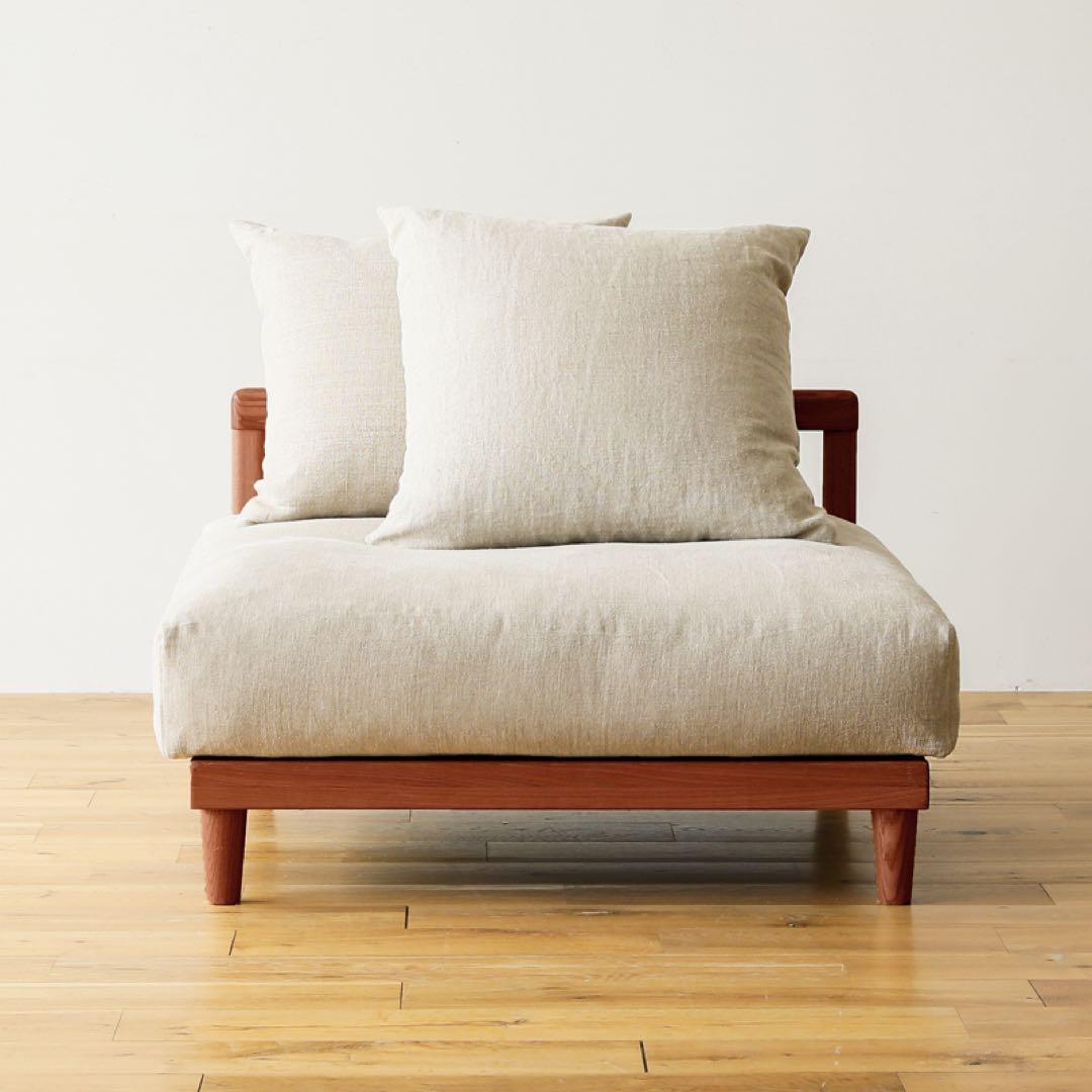 リセノ　あぐらソファ　1.5人掛け　ビンテージレッド　定価13.3万　ACTUS