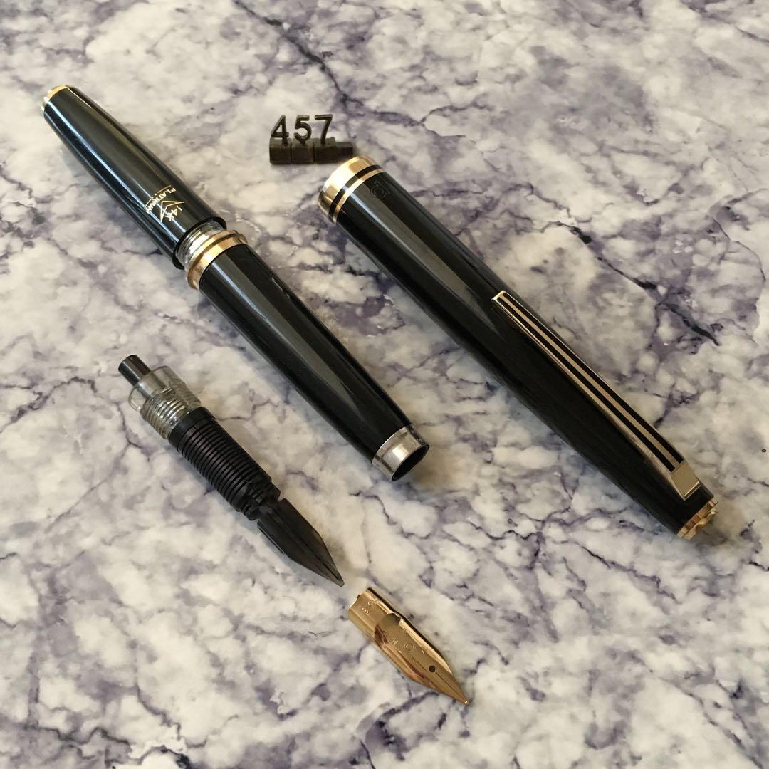 #457 オーバーホール済み 万年筆 金使用量最大級　PLATINUM 14k