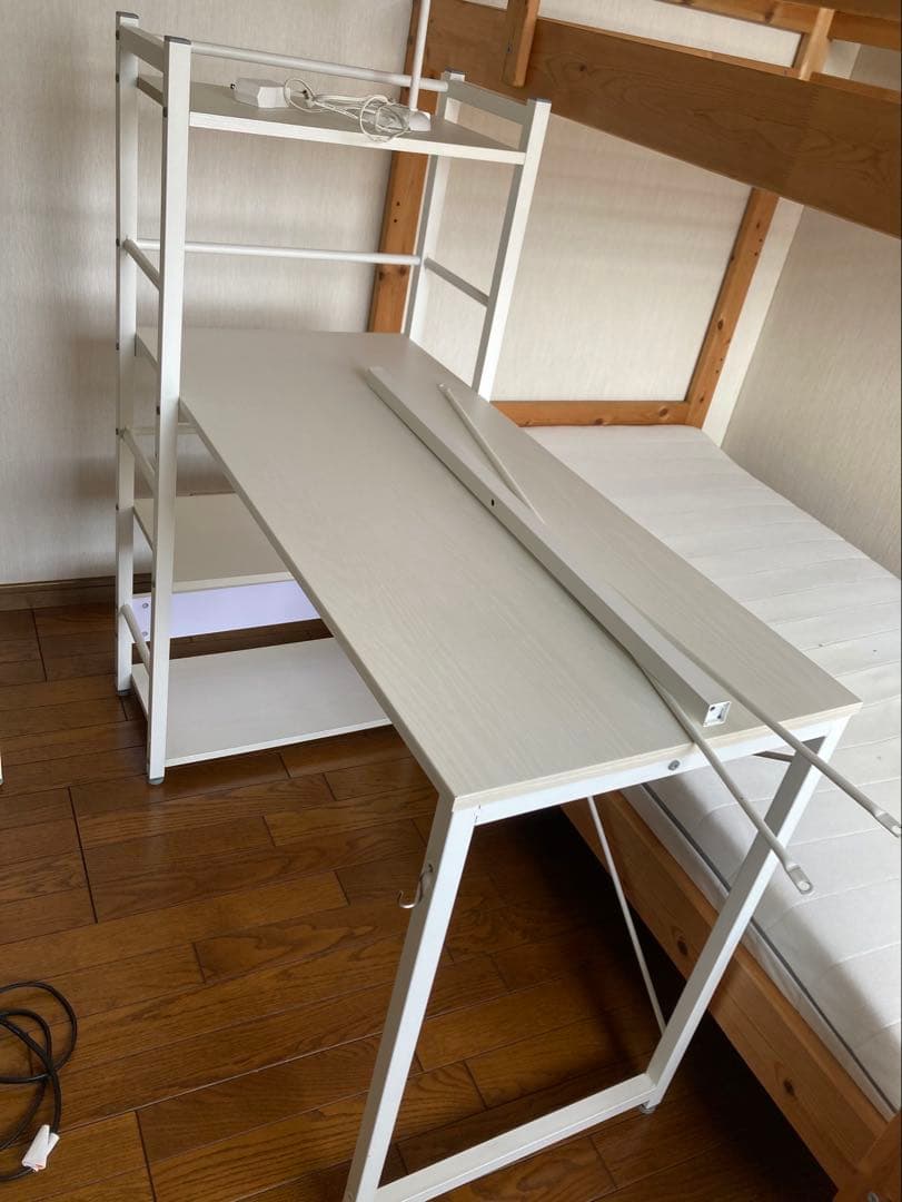 直接引取のみ ニトリ システムデスクザッキー110 ホワイト 椅子 ライト