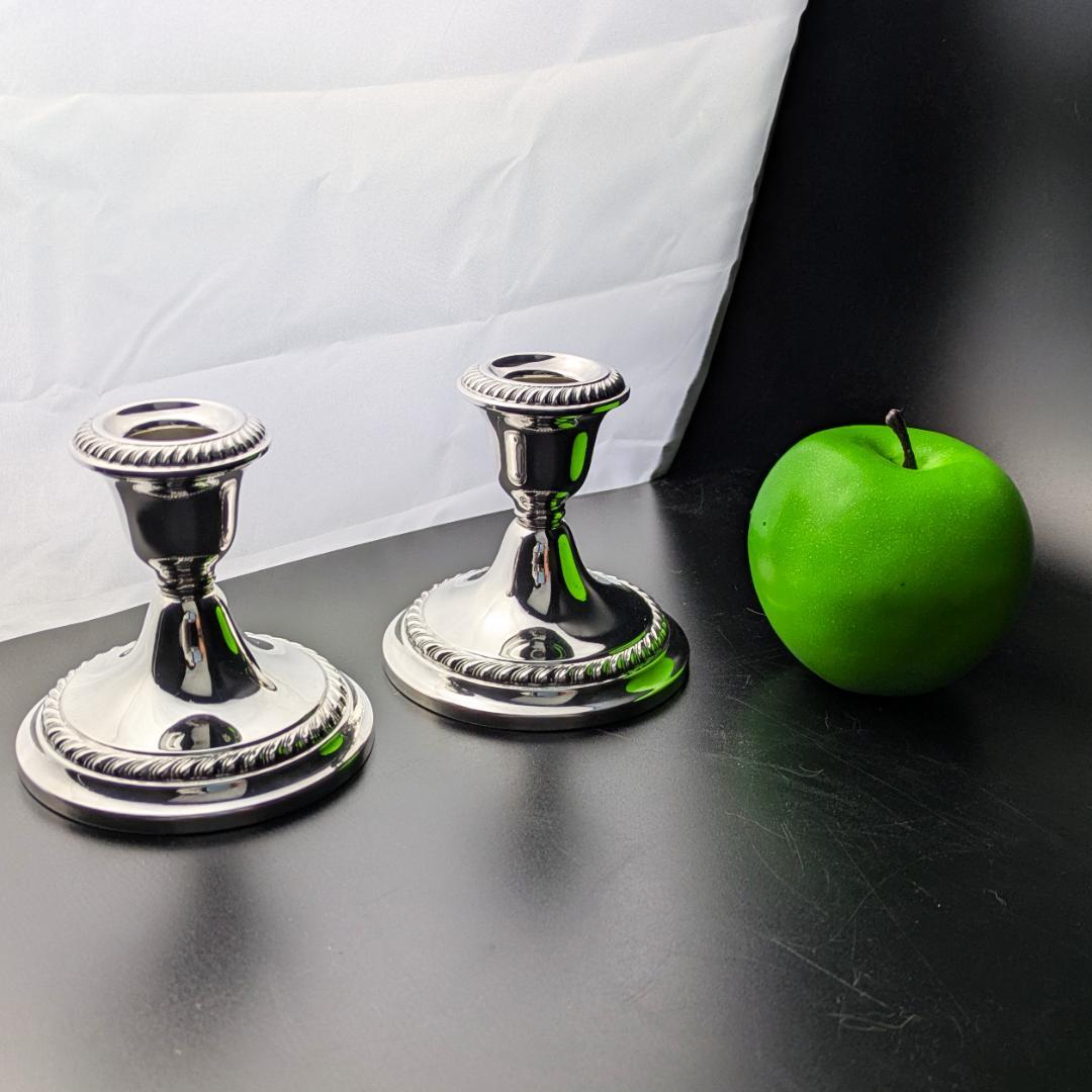 ペアGorham 667 銀製 キャンドルスタンド ロープ装飾アンティーク 米国