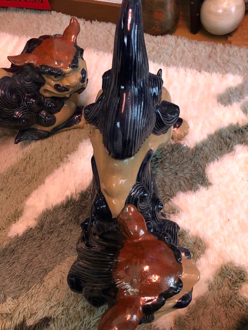 シーサー 陶器 置物 長さ約38cm