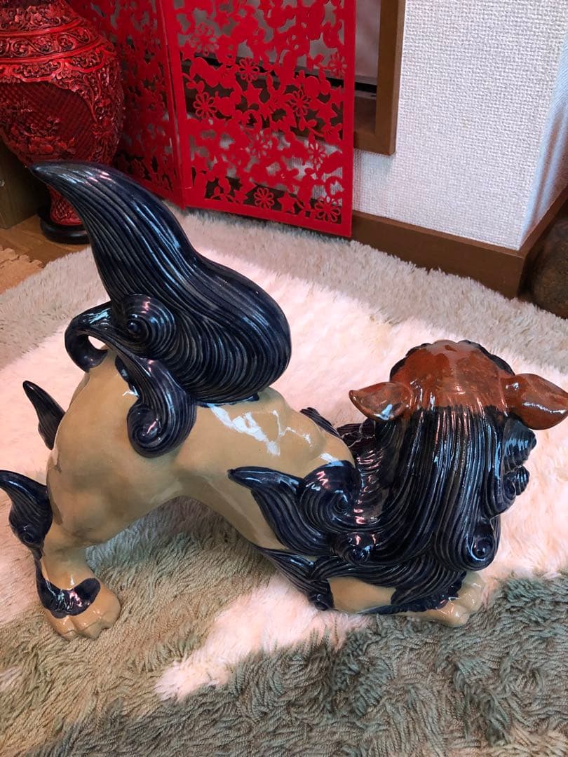 シーサー 陶器 置物 長さ約38cm