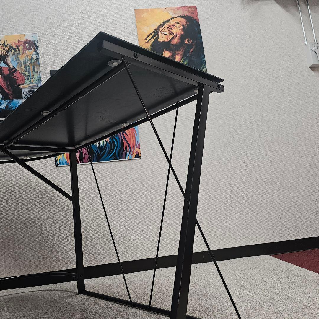 ガラス L字型パソコンデスク 東京23区全域送料無料