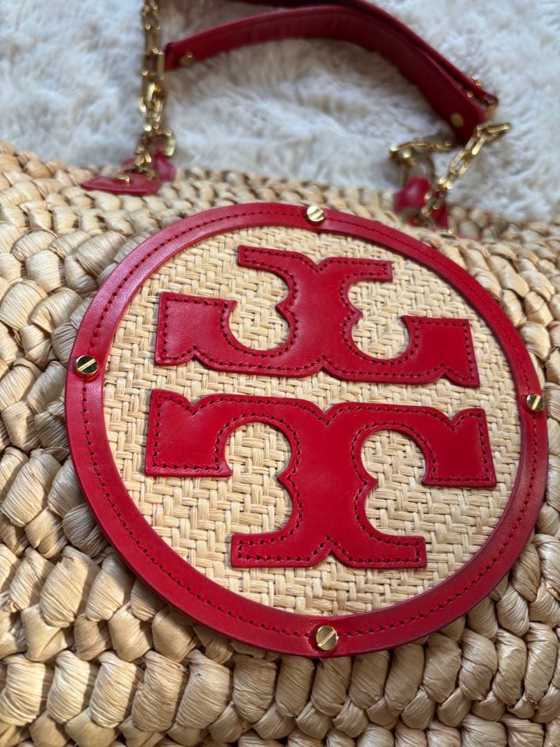 Tory Burch ロゴ入り かごバッグ